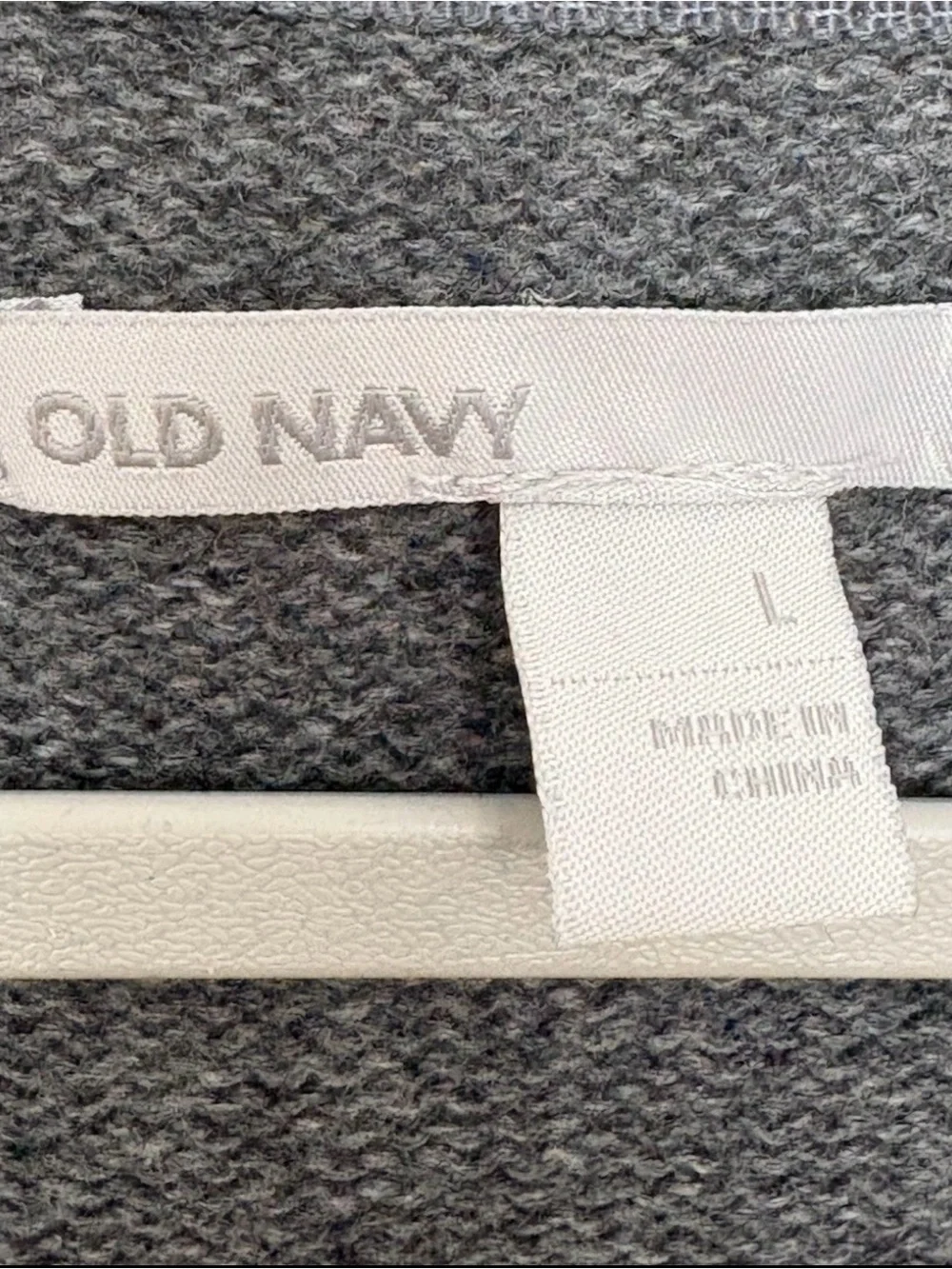 Old Navy Gray White Argyle Button Front Round Neck Knit Cardigan Sweater L